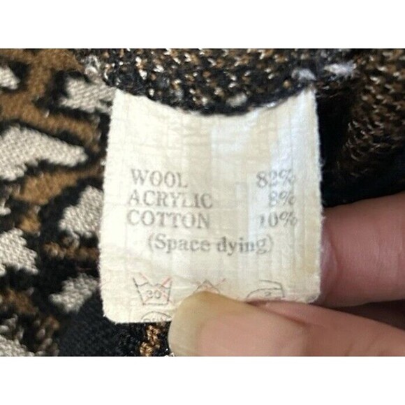 Vintage R Martegani Womens Wool Blend Animal Print Brown Black Sweater Italy M ? - Picture 11 of 11